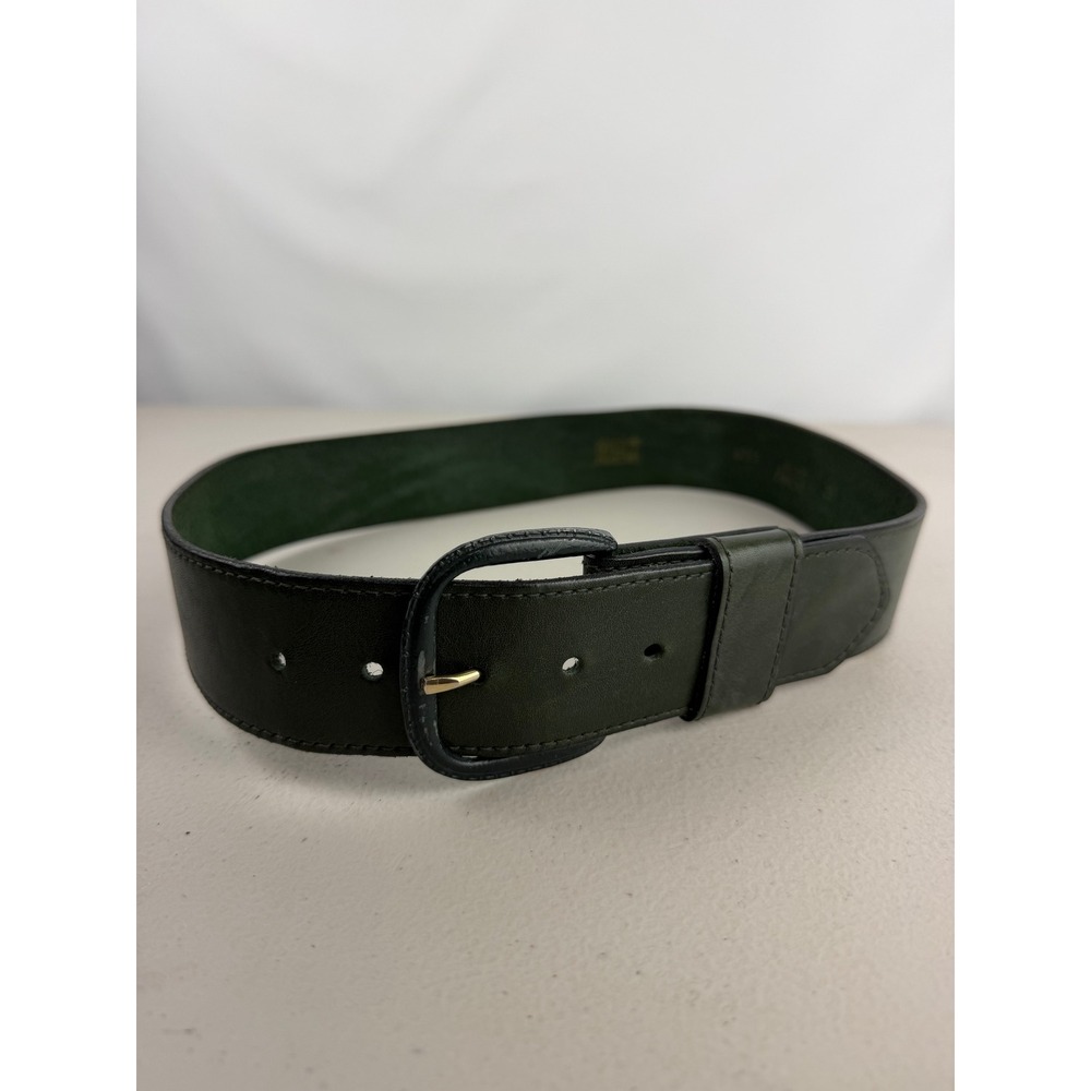 Wild West Stores Womens Forest Green Glazed Aniline Leather Belt Size 30 6364